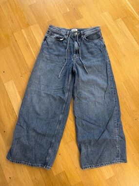 COS Relaxed Wide-Leg Denim Trousers in Mid Blue